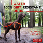 Load image into Gallery viewer, Waterproof Dog Harness Adjustable 24–35 in Metal Clasp & QR Tag Orange