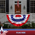 Load image into Gallery viewer, USA Pleated Fan Flag, 5x10 Feet American USA Bunting Decoration Flags Embroidered Patriotic Stars & Sewn Stripes Canvas Header Brass Grommets