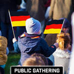 Load image into Gallery viewer, G128 12 Pack Handheld Germany German Stick Flags 12x18 In Printed 150D Polyester, Country Flag, Solid Wooden Stick, Spear Gold Tip