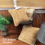 Load image into Gallery viewer, The Fine Living Co. Jute Throw Pillow Covers Braided Decorative Pillow Covers Farmhouse Accent Pillows for Couch Living Room Decor 18 x 18 inch Natural 2Pc