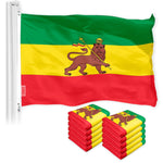 Load image into Gallery viewer, Ethiopia Lion Ethiopian Flag 3x5 Ft 10Pack 150D Printed Polyester By G128