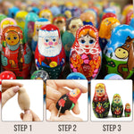 Load image into Gallery viewer, Lot of Blank Nesting Dolls of 10 Sets by 3 pcs Blank Wooden Matryoshka Dolls