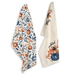 Load image into Gallery viewer, Set of 2 Thankful & Grateful Printed Dish Towels Hand Towels Boho Tea Towels Multifunctional Stylish Absorbent Quick Dry Soft 18 x28 100% Cotton Blue & Orange