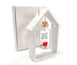 Load image into Gallery viewer, Anniversary Gift for Her & Him Romantic Present for Boyfriend Girlfriend Custom Message I Love You Gifts to Wife Husband (Heart in Big Bottle You're Still The Best Decision In White Wood Frame)