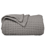 Load image into Gallery viewer, The Fine Living Co. 100% Cotton Waffle Weave Throw Blanket Lightweight Soft and Breathable Throw Blanket for All Season Skin Friendly Blanket for Couch Bed Sofa 50”x70” inches Mineral Gray