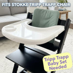 Load image into Gallery viewer, Replacement Tray and Cover for Stokke Tripp Trapp Highchair Combo of Matte White Tray Clear Cover for Easy Cleaning & Strong Suction
