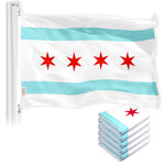 Load image into Gallery viewer, Chicago City Flag 3x5 Ft 5Pack 150D Printed Polyester By G128