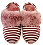 Load image into Gallery viewer, Women's Knit and Faux Fur Pink Comfort House Shoes Slippers 7.5 US size