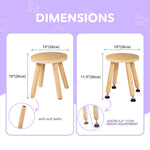 Load image into Gallery viewer, Wooden Step Stool for Kids and Toddlers – Set of 4 – Natural – Extendable Legs Kids Chair – Sensory Table Seat – Children's Round Sitting Furniture with Leveling Feet and Anti Slip Pads