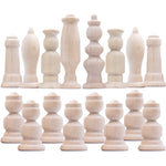 Load image into Gallery viewer, Unpainted Wood Chess Pieces Set of 32 pcs Chess Sets for DIY Craft Unfinished