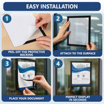 Load image into Gallery viewer, 30 Pack Magnetic Sign Holder 8.5 x 11 inch with Adhesive Back Magnetics Poster Frame Magnetic Paper Holder Reusable Adhesive Frames Magnet Frame for Wall Windows Magnet Document Holders