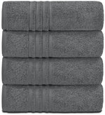 Load image into Gallery viewer, Wealuxe Grey Bath Towels Set of 4 Cotton 27x54 Inch Body Towel for Hotel Gym