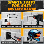 Load image into Gallery viewer, 3Pcs Wall Hat Holder Helmet Stand Black Metal Baseball Hat Organizer Hat Rack Helmet Holder Wall Mount Closet Storage Wig Stand Home Organization Motorcycle Helmet Accessories Cowboy Hat Rack