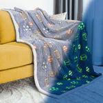 Load image into Gallery viewer, Glow in The Dark Blanket 6 Hours Glow 50 x 60 Inch Blue Flannel Fleece Blanket for Boys Two Sided Soccer Kids Blanket 6 Hours Glow in The Dark Blankets