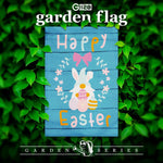 Load image into Gallery viewer, Garden Flag Happy Easter Rabbit Gnome with Eggs 12x18 inch Blockout Fabric