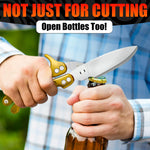 Load image into Gallery viewer, 4 in 1 Multifunction Heavy Duty Kitchen Shears Sharp Seafood Fish Turkey Chicken Shears with Non Slip Metal Handle & Micro Serrated Blades for Meat Spring Loaded Bone Scissors Gold