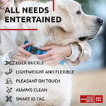 Load image into Gallery viewer, Waterproof Dog Collar Adjustable 17–28 in Neck x 1 3/5 in Wide Buckle & QR Tag Blue