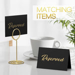 Load image into Gallery viewer, 10 Pack Black Reserved Table Signs for Wedding Gold Foil Reserved Seating Signs for Wedding Chairs Church Pews Double Sided Cardstock Reserved Signs for Tables Table Tent Reservation Cards