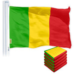 Load image into Gallery viewer, G128 5 Pack: Mali (Malian) Flag 3x5 feet Printed 150D Indoor/Outdoor, Vibrant Colors, Brass Grommets, Quality Polyester, Much Thicker More Durable Than 100D 75D Polyester
