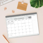 Load image into Gallery viewer, Desk Calendar 2024 17x12 Wall Calendar Thick Paper & Notes Section Runs from December 2023 December 2024 (Gray)