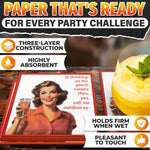 Load image into Gallery viewer, 20 Pcs Funny Cocktail Napkins for Adults 3 Ply Retro Style Decorative Bar Napkins with Cheerful Text Highly Absorbent & Pleasant to Touch Suited for Parties & Birthday Celebrations