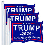 Load image into Gallery viewer, 3Pack: Trump 2024 Take America Back Blue Flag 3x5 FT 150D Polyester