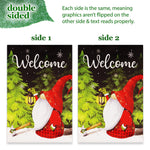 Load image into Gallery viewer, G128 Combo Pack: Garden Flag Stand Black 36 in x 16 in & Garden Flag Winter Decoration Welcome Festive Gnome with Lantern 12x18 DoubleSided Blockout Fabric