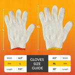 Load image into Gallery viewer, 12 pairs String Knit Work Gloves 10 Inch Cotton and Polyester String Knit Gloves. Reusable Roping Gloves for Men and Women with Yellow Line.