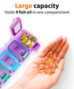 Load image into Gallery viewer, Weekly Pill Organizer 1 time a Day Pill Box 7 Day with Enhanced Waterproof Seal Large compartments Hold Big Vitamins & Supplements Upgraded Locking lids for Home & Travel use Durable Hard case