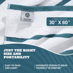 Load image into Gallery viewer, Cotton Pool Towels Oversized 30 x 60 Inch 4 Pack Ultra Absorbent and Low Lint Striped Beach Towels for Adults Stripes Design Luxury Extra Large Bath Towels Light Blue