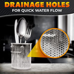 Load image into Gallery viewer, Chopstick Dishwasher Basket 3.5x2.7x3.9 – Stainless Steel Chopstick Holder for Dishwasher with Hooks Oval Design Rust Resistant Perforated Utensil Caddy for Straws Teaspoons & Small Kitchen Tools