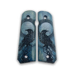 Load image into Gallery viewer, 1911 Raven Series 1911 Wooden Pistol Grips Ambi Safety Cut Blue Raven for 1911