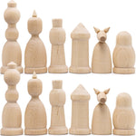 Load image into Gallery viewer, Unfinished Wood Chess Pieces Only Set of 32 pcs Paint Your Own Chess Set DIY Kit