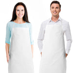 Load image into Gallery viewer, 2 Pack White Aprons for Adults Commercial Chef Kitchen Aprons One Size Unisex