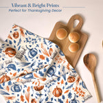 Load image into Gallery viewer, Set of 2 Thankful & Grateful Printed Dish Towels Hand Towels Boho Tea Towels Multifunctional Stylish Absorbent Quick Dry Soft 18 x28 100% Cotton Blue & Orange