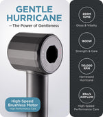 Load image into Gallery viewer, Hair Dryer Gray Intelligent High-Speed Temperature Control Overheat Protection