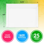 Load image into Gallery viewer, White Rigid Mailers 12.75 x 9.5 Inch Pack of 25 Photo Mailer Envelopes Flat Cardboard Mailers Self Seal Sturdy Cardboard Photo Envelope. Recyclable Hard Shipping Envelopes
