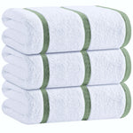 Load image into Gallery viewer, Cotton Pool Towels Oversized 35 x 70 Inch 3 Pack Ultra Absorbent and Low Lint Striped Beach Towels for Adults Stripes Design Luxury Extra Large Bath Towels Green 3 Pack