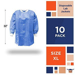 Load image into Gallery viewer, Disposable Lab Jackets 32 inch Long X Large Blue SMS Dental Lab Coats 10 Pack