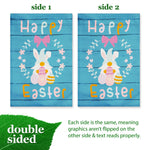 Load image into Gallery viewer, Garden Flag Happy Easter Rabbit Gnome with Eggs 12x18 inch Blockout Fabric