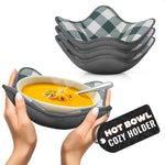 Load image into Gallery viewer, 4 Pcs Microwave Bowl Cozy Holders (Gray & White Checkered) – Heat Resistant Microwave Bowl Holders for Hot Food Protect Hands from Hot Dishes – Soft Fabric for Safe & Convenient Use in the Kitchen