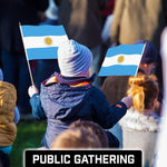 Load image into Gallery viewer, G128 12 Pack Handheld Argentina Argentinian Stick Flags 12x18 In Printed 150D Polyester, Country Flag, Solid Wooden Stick, Spear Gold Tip