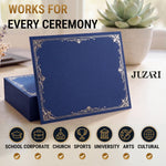 Load image into Gallery viewer, 10 Pack Single Sided Certificate Holders 8.5x11 Blue Award Certificate Folders with Silver Foil Border Cardstock Covers Letter Size Graduation Certificate Sleeves Protective Diploma Holders Bulk