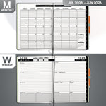 Load image into Gallery viewer, 2025 2026 HARDCOVER Leather Planner Weekly & Monthly 8.5x11 Inches Academic Planner Business Personal or Student Pen Holder Thick Paper July 2025 June 2026 (Dark Grey)