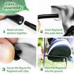 Load image into Gallery viewer, G128 Combo Pack: Garden Flag Stand Black 36 in x 16 in & Garden Flag Winter Decoration Welcome Festive Gnome with Lantern 12x18 DoubleSided Blockout Fabric