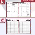 Load image into Gallery viewer, 2026 Appointment Book & Planner 8.5 x 11 inch Large Maroon Tabbed Daily Hourly Weekly Planner Schedule Book 15 Minute time Slots Business & Personal Planner Jan 2026 Dec 2026