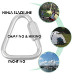 Load image into Gallery viewer, Set of 5 Carabiners for Ninja Slackline. Triangle Shaped Quick Links for Ninja Slackline. Large 5 16 (M8 80mm)