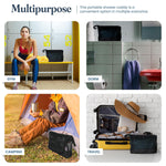 Load image into Gallery viewer, The Fine Living Co. Portable Hanging Shower Caddy Organizer Bag Quick Dry Mesh Shower Caddy Tote Bag Pouch with Metal Hook for Bathroom College Dorm Camp Gym Camping Toiletry Bath (12”x3”x8”)