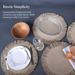 Load image into Gallery viewer, The Fine Living Co. Braided Cotton Placemats (Set of 4 15 Inches) with 4 Free Coasters Washable Anti Slip Heat Resistant Mats Boho Woven Round Table Mats for House Decor Kitchen and Dining