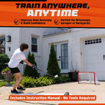 Load image into Gallery viewer, Metal Street Hockey Goal 28x20 inch Heavy Duty Steel Frame with Net Outdoor Hockey Net for Youth & Adults Ball Roller & DEK Hockey Practice Goal Easy Assembly